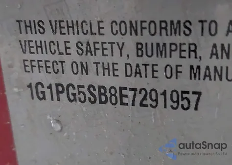 2014 Chevrolet Cruze Ltz из США, поврежденный, VIN 1G1PG5SB8E7291957